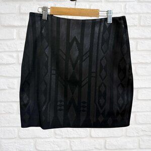 H&M Black Sequin Jacquard Mini Skirt – Size 8 – Holiday Party & Night Out
